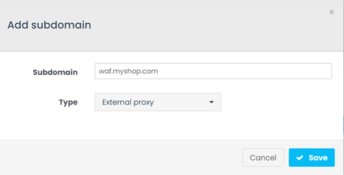 Déclaration du sous-domaine sur la plateforme CommandersAct CAX